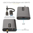 Kép 2/3 - STARTECH Adapter USB-C to Dual HDMI vagy USB-C/A to 2xHDMI 4K 60Hz, 30cm kábel