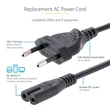 Kép 2/2 - STARTECH Hálózati Tápkábel C7 250V, 2m fekete