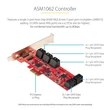 Kép 3/3 - STARTECH PCI-E SATA kártya 10xPCI-E SATA (6Gbps) Low/Full Profile ASM1062 Non-Raid - PCI-E to SATA Converter/Adapter
