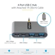 Kép 2/2 - STARTECH USB-C HUB 2xUSB 2xUSB 3.2, 2xUSB-C, 30cm kábel