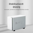 Kép 5/5 - SYNOLOGY NAS 2 fiókos DS223j Realtek RTD1619B 4x1,7GHz, 1GB DDR4, 1x1GbE, 2xUSB3.2Gen1