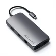 Kép 3/5 - Satechi Aluminium USB-C Multiport MX Adapter (Dual 4K HDMI 60Hz/30Hz, USB-C PD 100W, RJ45, 1xUSB-C , 2xUSB, SD, jack)