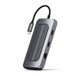 Kép 1/5 - Satechi Aluminium USB-C Multiport MX Adapter (Dual 4K HDMI 60Hz/30Hz, USB-C PD 100W, RJ45, 1xUSB-C , 2xUSB, SD, jack)