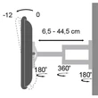 Kép 4/5 - TECHLY ICA-PLB 148L dönthető fali karos konzol 32-65" LCD kijelzőhöz, fekete