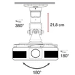 Kép 4/5 - TECHLY ICA-PM 100WH univerzális projektor mennyezeti konzol, 218 mm, fehér