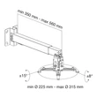 Kép 4/5 - TECHLY ICA-PM 16 univerzális oldalfali / mennyezeti projektor konzol, 43-65 cm, ezüst