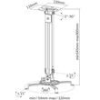 Kép 3/5 - TECHLY ICA-PM 18M projektor mennyezeti konzol, 545-900 mm, ezüst
