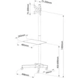 Kép 2/5 - TECHLY ICA-TR20 gurulós padlóállvány 19-37" LCD/LED kijelzőhöz