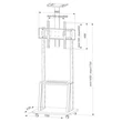 Kép 3/5 - TECHLY ICA-TR33 gurulós padlóállvány 37-70" LCD/LED kijelzőhöz