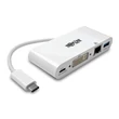Kép 2/5 - TRIPP LITE USB-C adapter, DVI, USB-A Port, Gbe and PD Charging, fehér