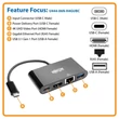 Kép 3/4 - TRIPP LITE USB-C adapter, multiport, 4K HDMI, USB-A Port, GbE, 60W PD töltés, HDCP, Black