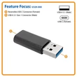 Kép 2/5 - TRIPP LITE átalakító, USB-C to USB A adapter, USB 3.0 (F/M)