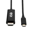 Kép 1/5 - TRIPP LITE kábel, USB-C - HDMI, 4K 60 Hz, 4:4:4, Thunderbolt 3 kompatibilis, fekete, M/M, 1,8m