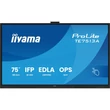 Kép 2/5 - iiyama touch IPS monitor, 75", 3840 x 2160, 16:9, 450cd, 8ms, 1200:1, HDMIx3/DP/USB-Cx2/USBx5/RJ45x2/RS-232C