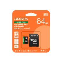 ADATA Memóriakártya MicroSDXC 64GB + Adapter SPEED PLUS UHS-I U3 (160/140)