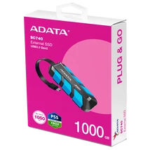 ADATA SSD Külső USB 3.2 1TB SC740, Kék