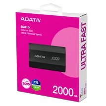 ADATA SSD Külső USB 3.2 2TB SD810, Fekete