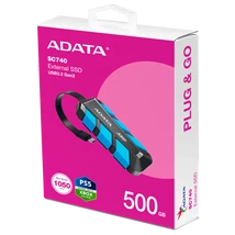 ADATA SSD Külső USB 3.2 500GB SC740, Kék