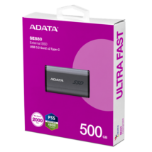 ADATA SSD Külső USB 3.2 500GB SE880 Elite, Szürke