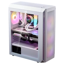 ADATA XPG Ház Midi ATX Valor AIR PLUS, 4x120mm RGB ventilátor, Tápegység nélkül, üvegfalú, fehér