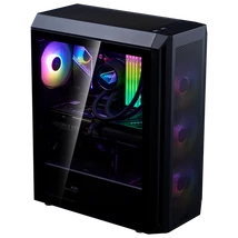 ADATA XPG Ház Midi ATX Valor AIR PLUS, 4x120mm RGB ventilátor, Tápegység nélkül, üvegfalú, fekete