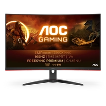 AOC Ívelt Gaming 165Hz VA monitor 31.5" CQ32G2SE/BK, 2560x1440, 16:9, 250cd/m2, 1ms, 2xHDMI/DisplayPort, hangszóró