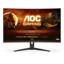 AOC Ívelt Gaming 240Hz VA monitor 31.5" C32G2ZE/BK, 1920x1080, 16:9, 300cd/m2, 1ms, 2xHDMI/DisplayPort