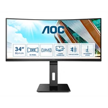 AOC Ívelt VA monitor 34" CU34P2A, 3440x1440, 21:9, 300cd/m2, 1ms, 100Hz, 2xHDMI/DisplayPort/4xUSB, hangszóró