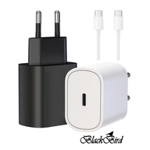 BLACKBIRD Hálózati Adapter T127 20W + Type-C kábel 1m, Fehér