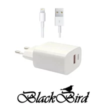 BLACKBIRD Hálózati Adapter T131 25W + Lightning kábel 1m, Fehér