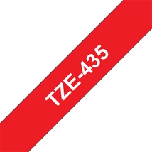 BROTHER szalag TZe-435, Piros alapon Fehér, Laminált, 12mm  0.47", 8 méter