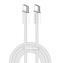 COLORWAY Kábel Type-C CW-CBPDCC061-GR, fonott pamut, PD Fast Charging 60W, 3,0A 1M szürke