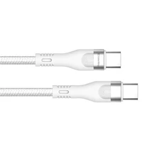 COLORWAY Kábel Type-C CW-CBPDCC065-WT, fonott nylon, PD 240W, 5,0A 1M fehér