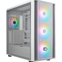 COOLER MASTER Ház ATX MasterBox 600, 4db ARGB Ventilátor, Tápegység nélkül, Üvegfalú, fehér