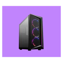 COOLER MASTER Ház Midi ATX CMP 510, 3x ARGB Ventilátor, Tápegység nélkül, Üvegfalú, fekete
