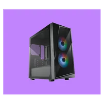 COOLER MASTER Ház Mini Tower CMP 320, 2x ARGB Ventilátor, Tápegység nélkül, fekete