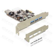 DELOCK PCI-E Bővítőkártya > 3x külső + 1x belső USB 3.0 Type-A female