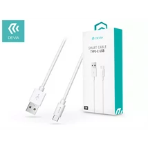 DEVIA USB - USB TYPE-C ADAT- ÉS TÖLTŐKÁBEL 1 M-ES VEZETÉKKEL - SMART USB TYPE-C 2.0 CABLE - WHITE
