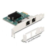 DELOCK PCI-E x1 Bővítőkártya > 2x RJ45 Gigabit LAN