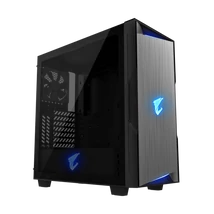 GIGABYTE Ház AORUS C300 Glass, GB-AC300G, Tápegység nélkül, Fekete