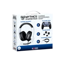 KONIX - MYTHICS PS5 Kezdő csomag (Fejhallgató + Skin +Thumb Grips + Töltő kábel), Fekete