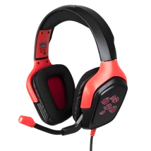 KONIX - NARUTO "Akatsuki" 2.0 Fejhallgató Vezetékes Gaming Stereo Mikrofon, Fekete-Piros