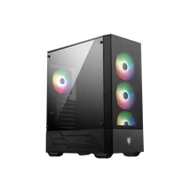 MSI Ház Midi ATX FORGE 112R, 4xARGB ventilátor, Tápegység nélkül, üvegfalú, fekete
