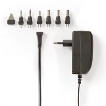 Nedis ACPA003 univerzális AC-DC tápegység, állítható 9V-24V, 24W, 1 - 1,5A, 6 cserélhető táp dugó