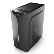 NJOY Ház Midi ATX ANIL Tápegység nélkül, USB2.0+3.0, Fekete RGB