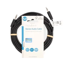 Nedis CAGL22000BK50 sztereo audio kábel, 3,5 mm jack dugó - 3,5 mm jack dugó, 5m