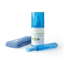 Nedis CLSN120BU LCD TV / monitor kijelző / képernyő tisztító készlet, 200 ml, tisztító kendő, porecset