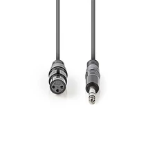 Nedis COTH15110GY15 félprofi audio kábel, 6.35mm sztereo jack - 3p XLR aljzat, 1,5m