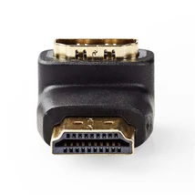 Nedis HDMI adapter, CVGB34901BK HDMI csatl HDMI kimen. Aranyozott 90°-os szögben ABS Fekete 1 db doboz