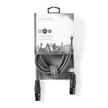 Nedis COTH15010GY50 félprofi XLR audio kábel, XLR 3érintkezős dugó - aljzat, 5m, rugalmas